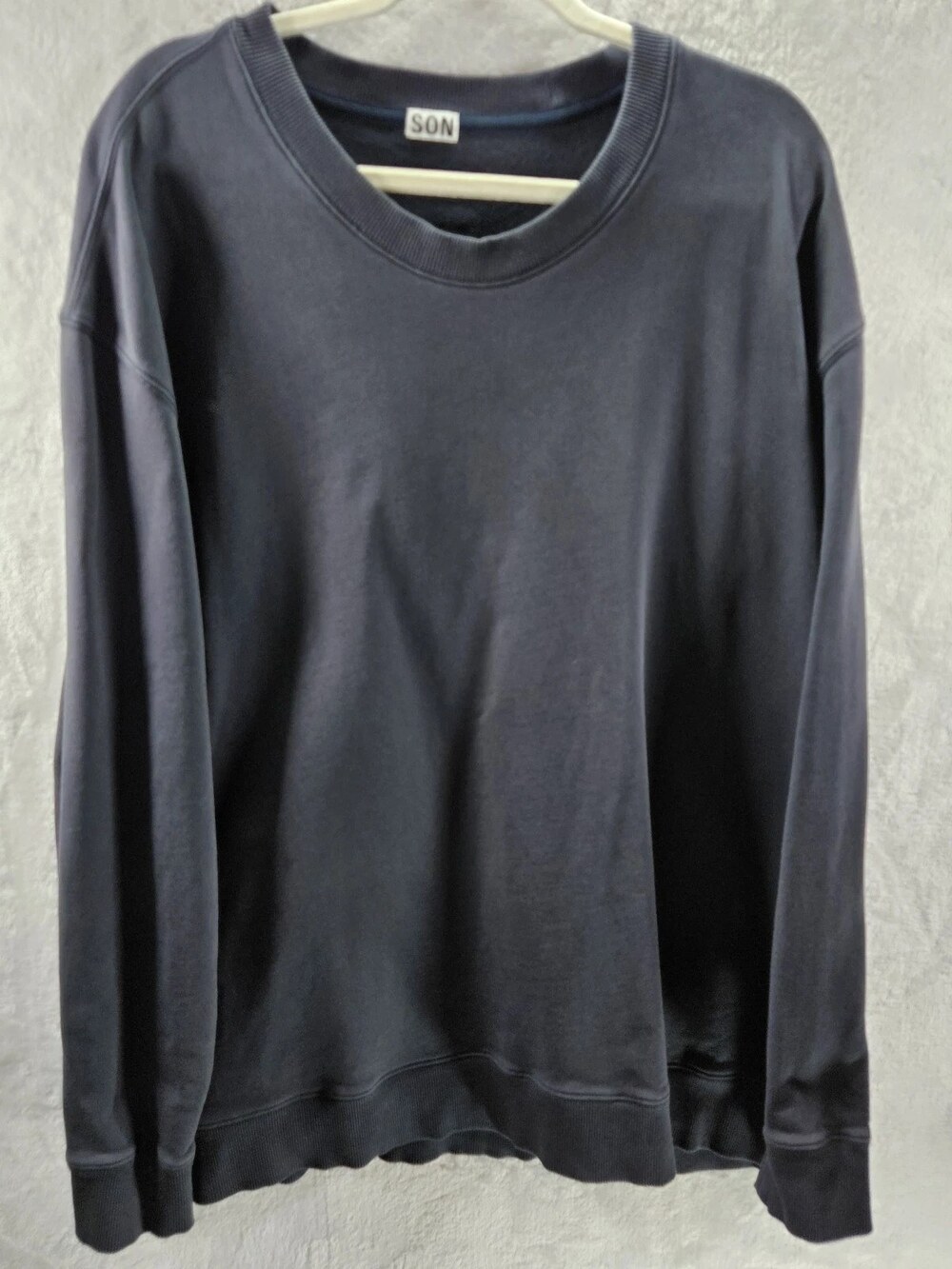 SON Crewneck Sweatshirt Supima Organic Cotton Faded Navy Blue Unisex Size Medium